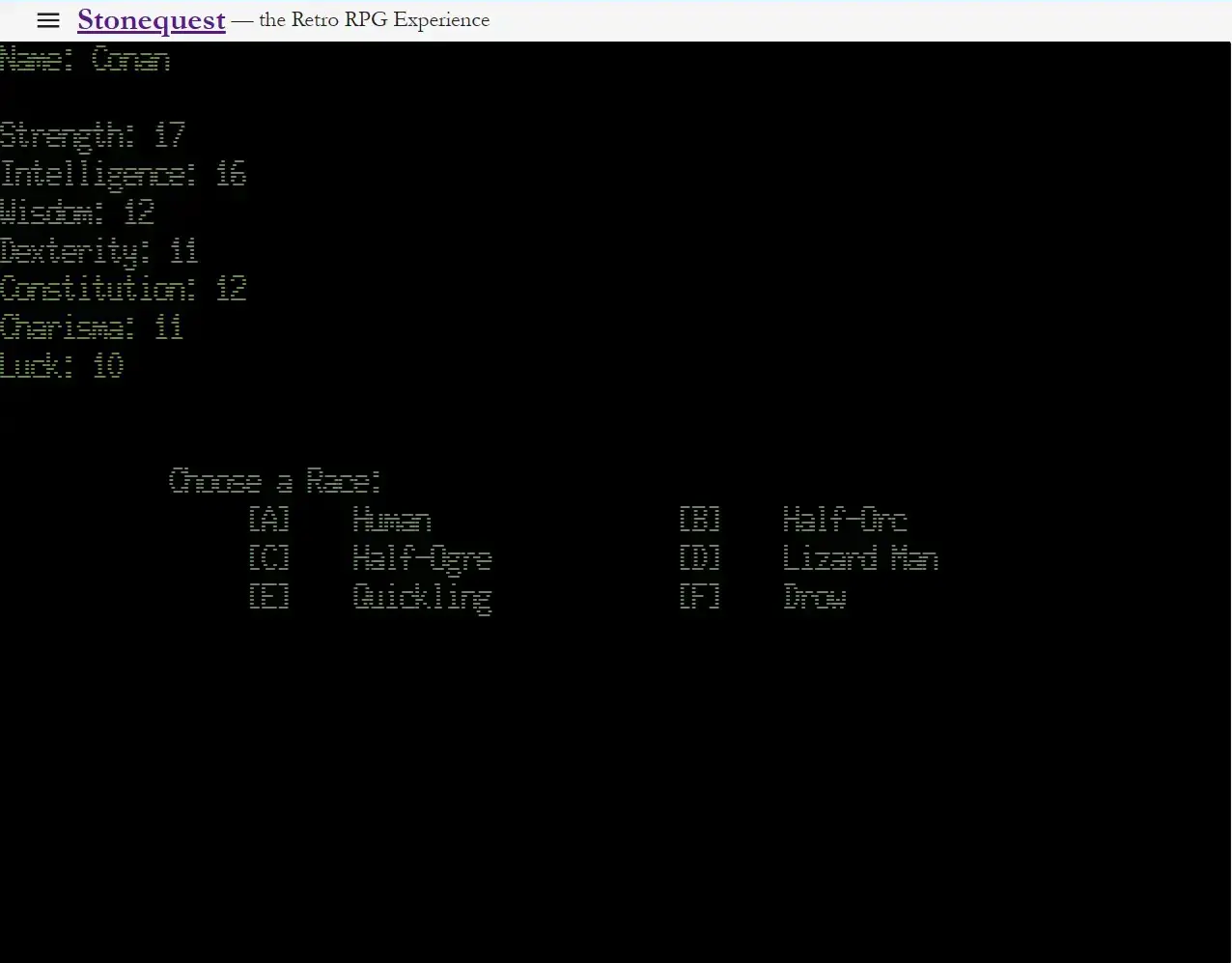 screenshot from game