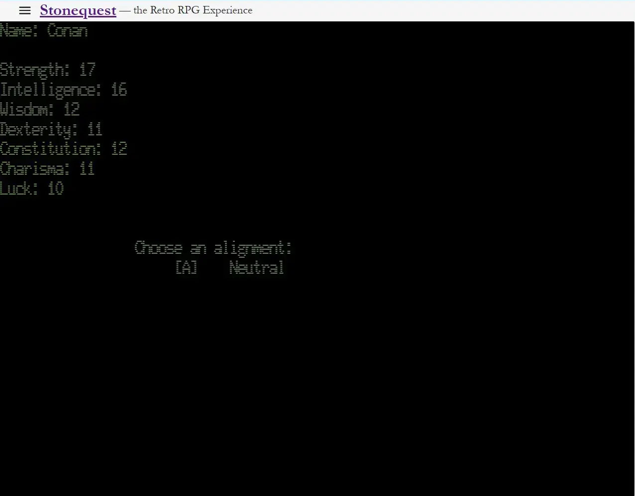 screenshot from game
