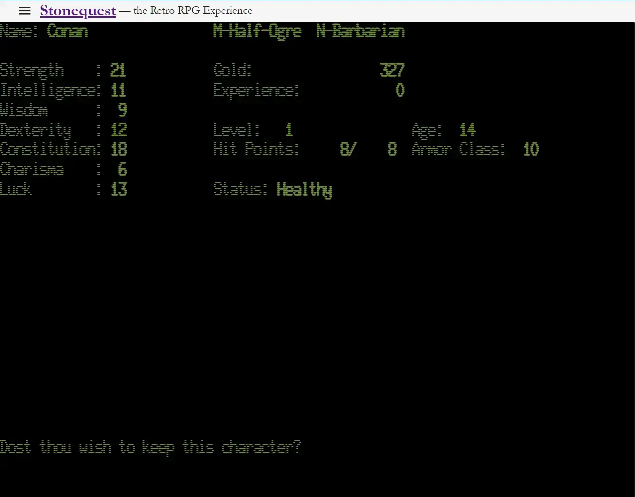 screenshot from game