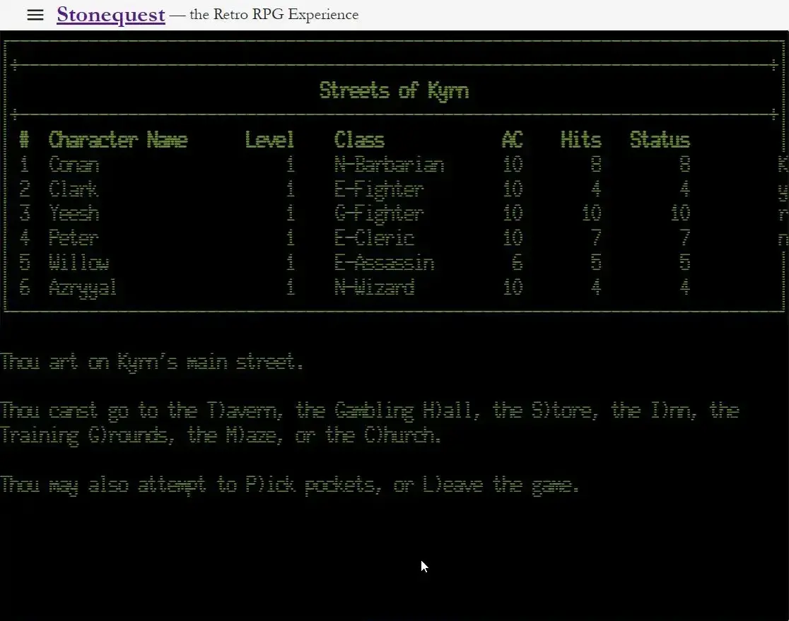 screenshot from game