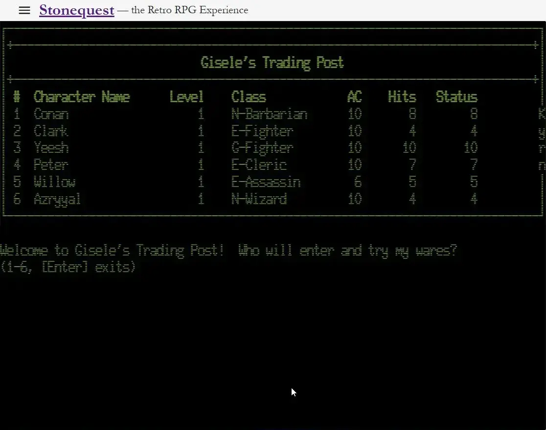screenshot from game