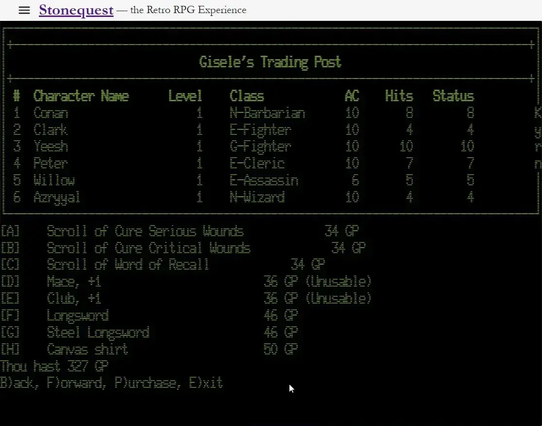 screenshot from game