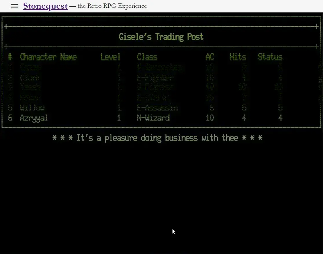 screenshot from game