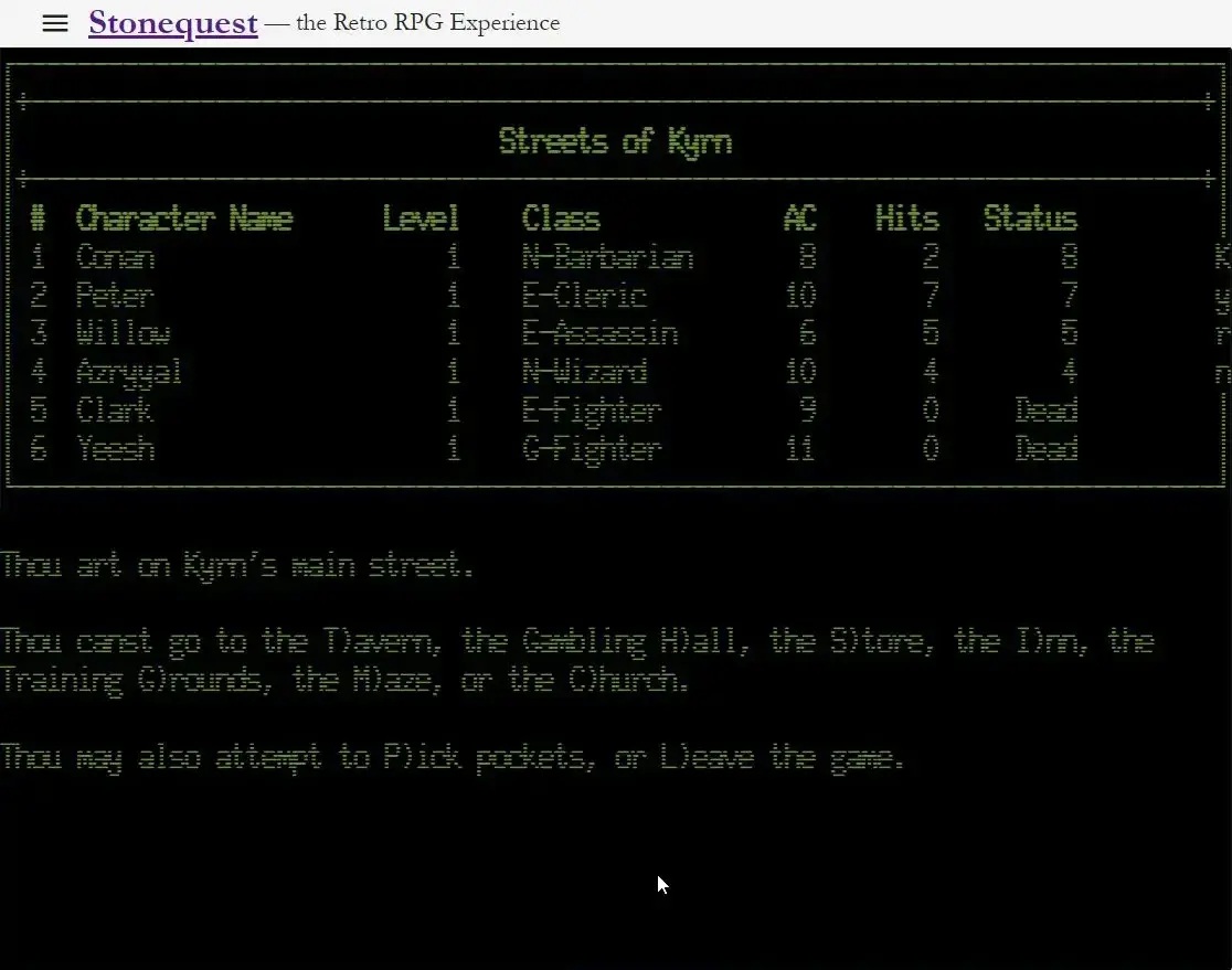 screenshot from game