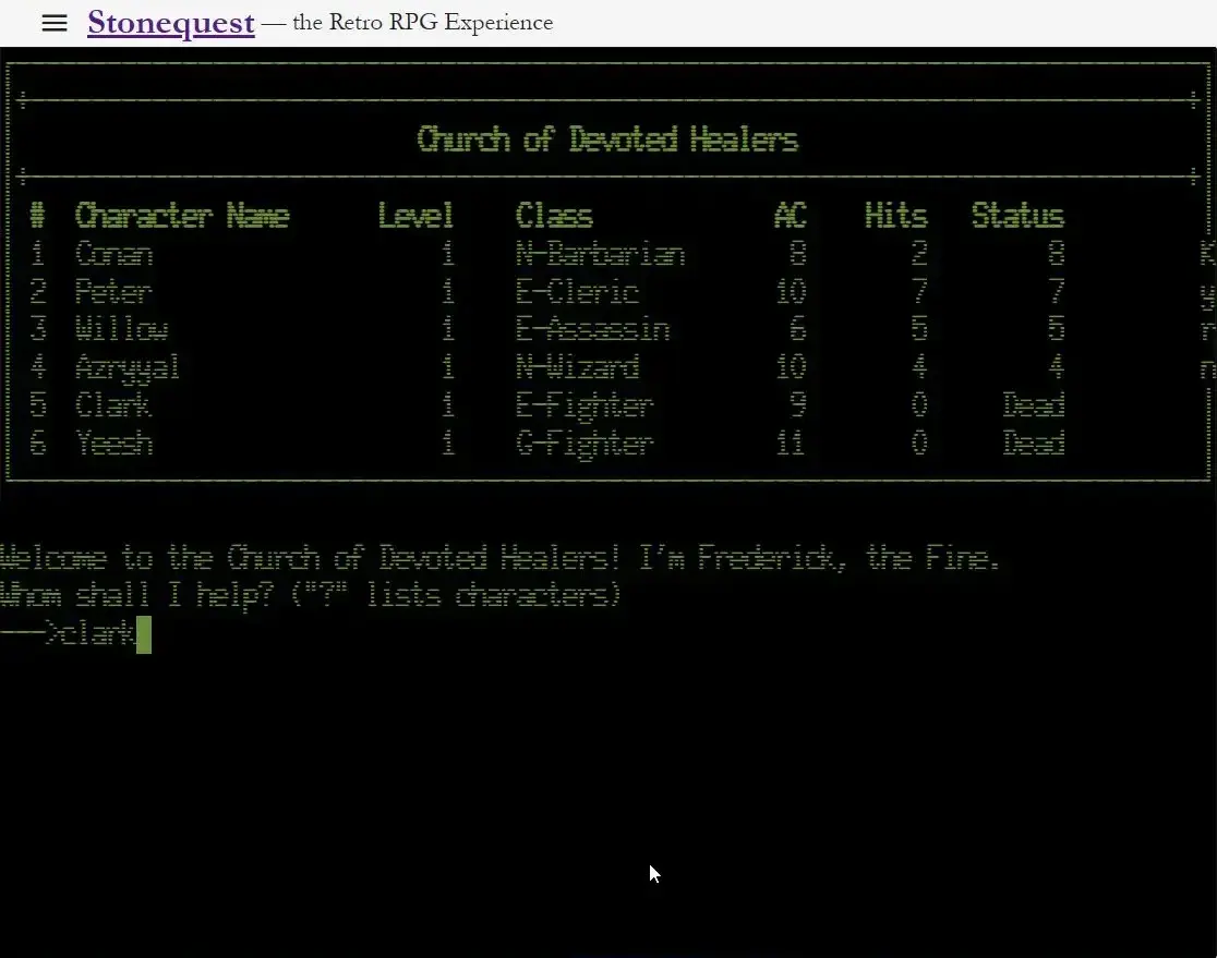 screenshot from game