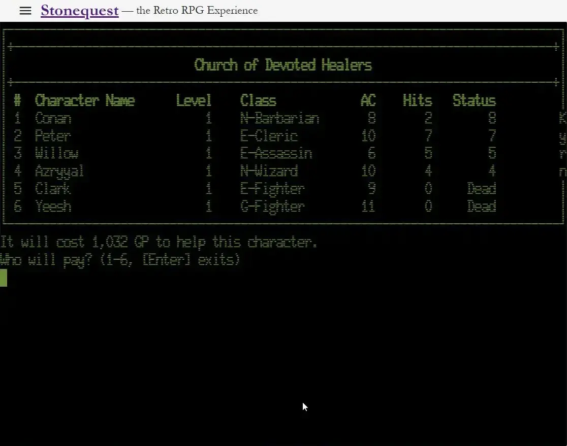 screenshot from game